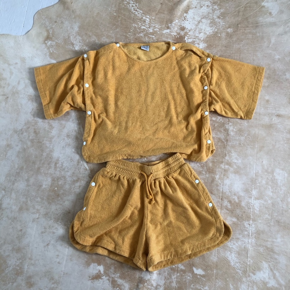 Coolest BASE RANGE velour set -mustard